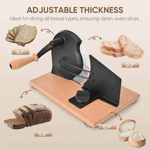 Classic Home Bread Slicer with Hand Crank for Homemade Sourdough (Black)  
Home Made Sourdough with Classic Manual Bread