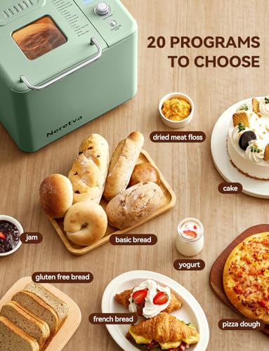 Neretva 20-IN-1 Bread Maker - Dual Heater 2LB Bread Machine for Gluten Free/Sourdough/Whole Wheat Bread