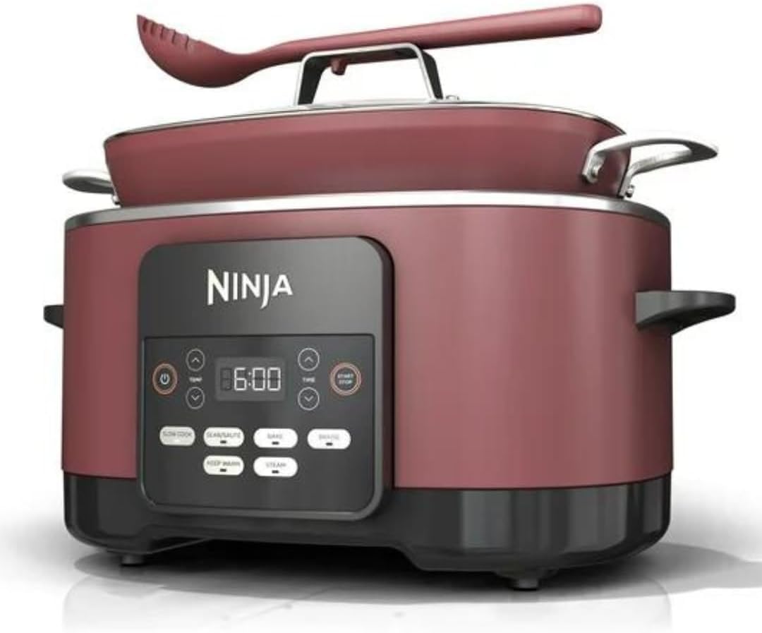 Ninja Foodi Possible Cooker PRO MC1000 8.5Qt Multicooker: Slow Cooker, Oven Safe Up to 500F, Nonstick (Cherry)  
Ninja F