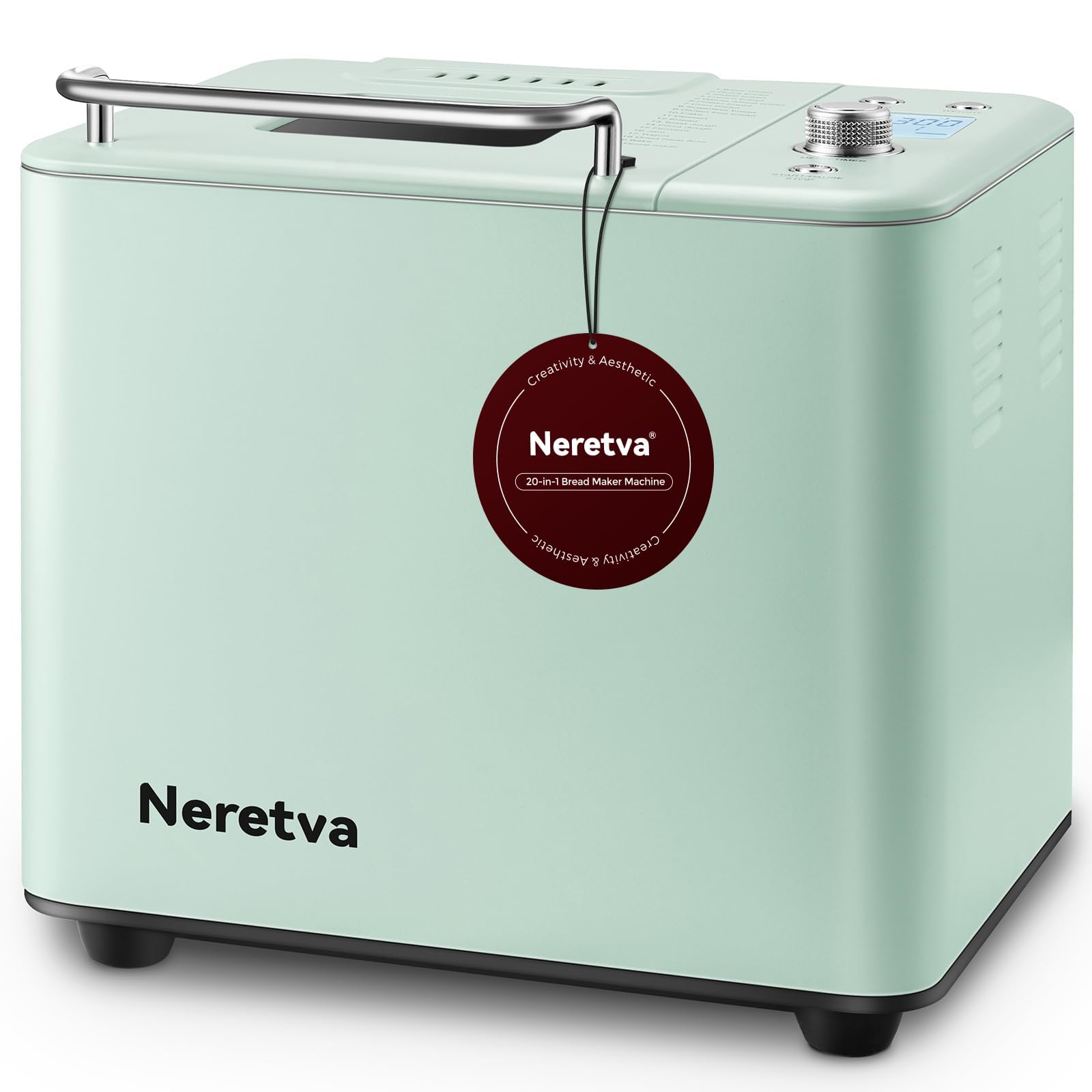 Neretva 20-IN-1 Bread Maker - Dual Heater 2LB Bread Machine for Gluten Free/Sourdough/Whole Wheat Bread