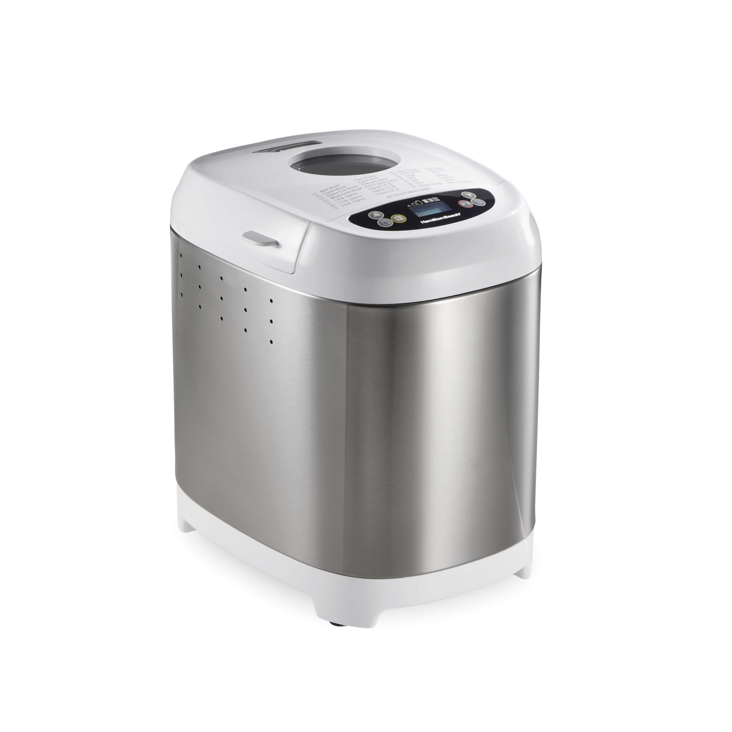 Hamilton Beach Digital Electric Bread Maker Machine for Artisan and Gluten-Free Baking, 2 lbs Capacity, 14 Settings, Whi