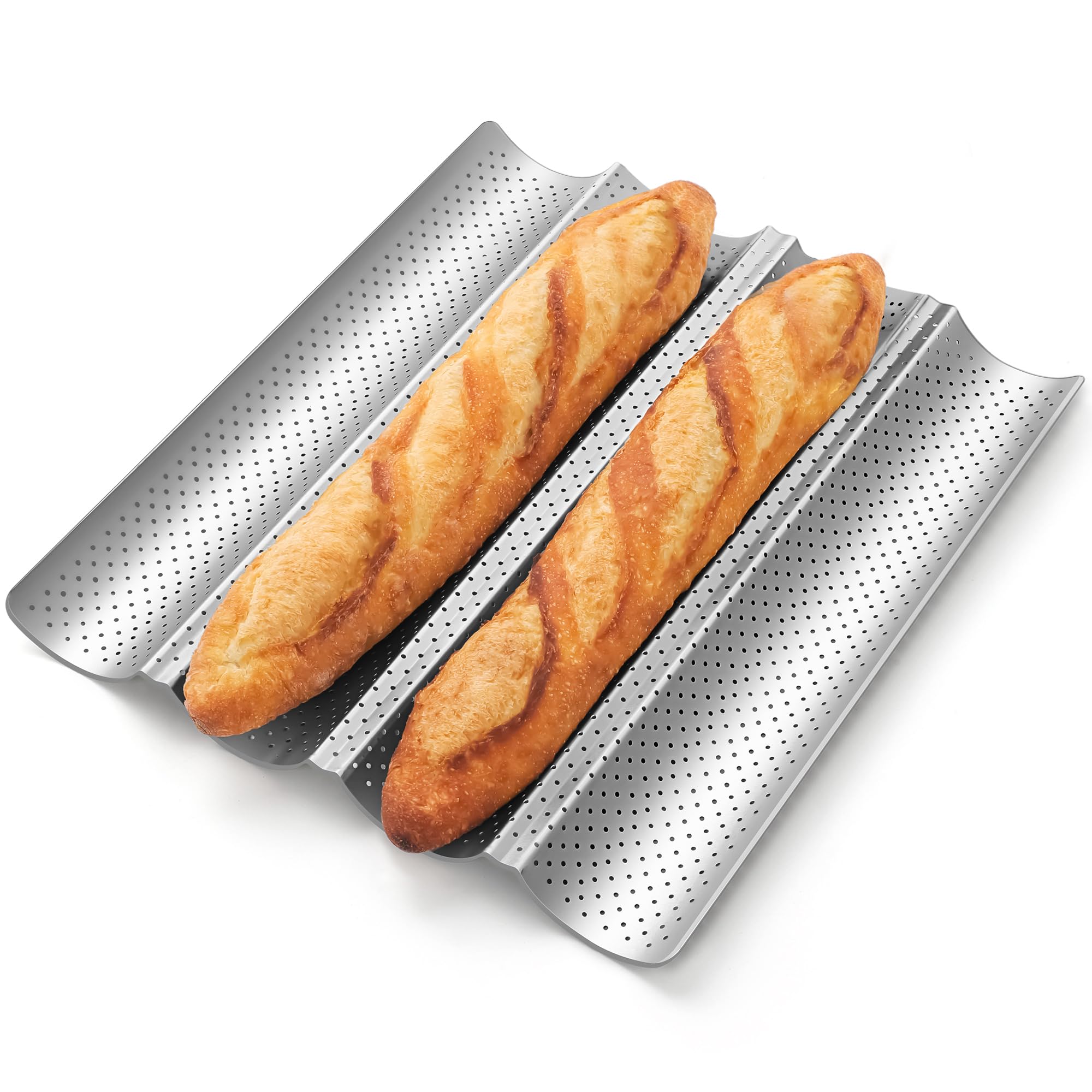 Premium Nonstick Perforated Baguette Pan for Perfect Crisp Crust Baguettes
Nonstick Perforated Baguette Pan for Sourdoug